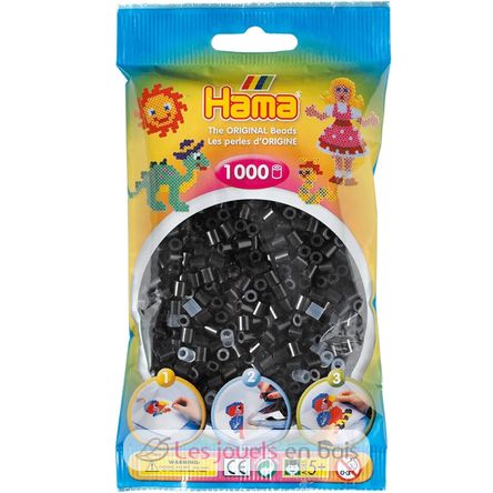 Bag of 1000 plastic beads Midi black HAMA-207-18 Hama 1