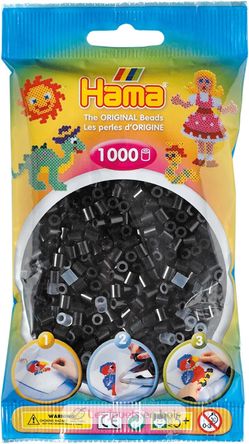 Bag of 1000 plastic beads Midi black HAMA-207-18 Hama 2