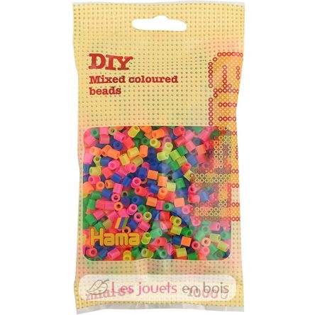 Bag of 1000 plastic beads Midi neon mix HAMA-207-51 Hama 1