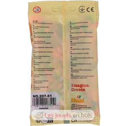 Bag of 1000 plastic beads Midi neon mix HAMA-207-51 Hama 3