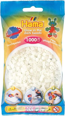 Bag of 1000 plastic beads Midi phosphorescent HAMA-207-55 Hama 2