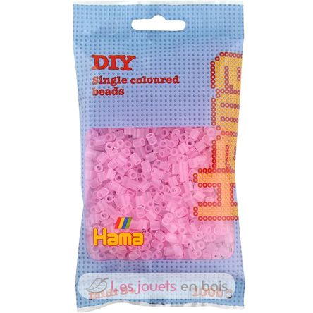 Bag of 1000 plastic beads Midi transparent pink HAMA-207-72 Hama 1