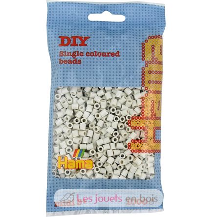 Bag of 1000 plastic beads Midi limestone white HAMA-207-77 Hama 1