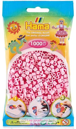 Bag of 1000 plastic beads Midi soft pink HAMA-207-95 Hama 1
