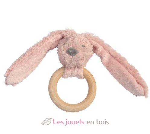 Old Pink Rabbit Richie Teething Ring HH133191 Happy Horse 1