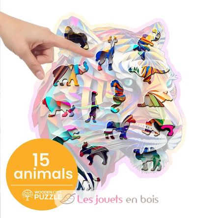 Wooden puzzle Colorful Tiger 150 pcs WC-HE-0169-M Wooden City 3