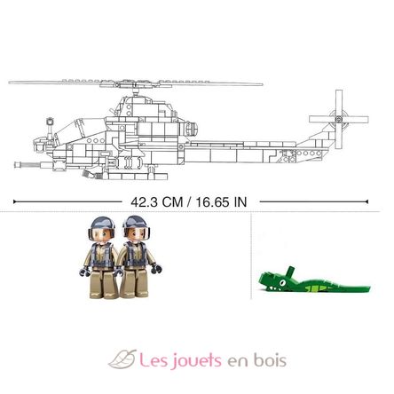 Model Bricks - Attack helicopter SL-M38-B0838 Sluban 4