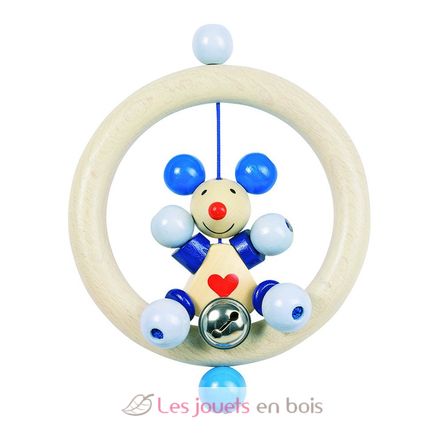 Blue mouse ring rattle HE763550 Heimess 1