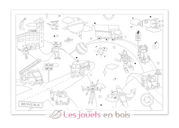 Giant poster to colour in Space road LTPOS-GMG03 Label'Tour Créations 1