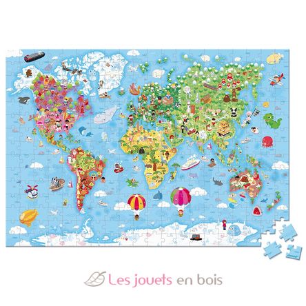 300-piece giant world puzzle J02549 Janod 2