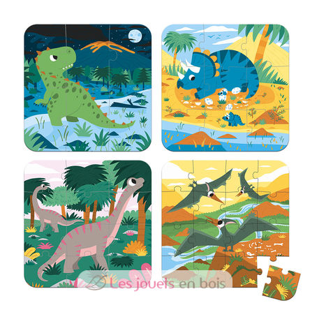 4 progressive puzzles Dinosaurs J02657 Janod 2