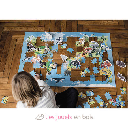 Educational puzzle Endangered animals 200 pcs J02676 Janod 2