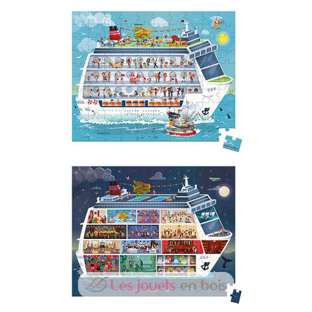 2 puzzles cruise ship 100 and 200 pcs J02726 Janod 2