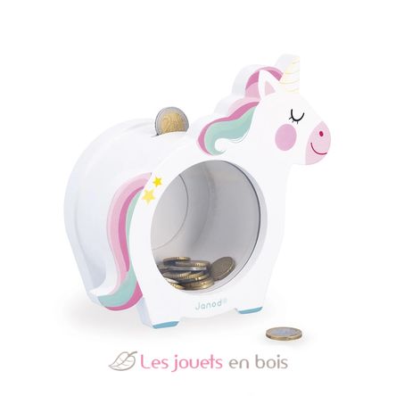 Wooden unicorn money box J04655 Janod 2