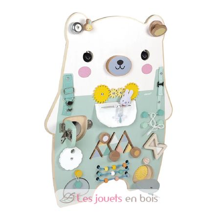 wooden bear busy-board Pure J05162 Janod 1