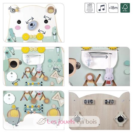 wooden bear busy-board Pure J05162 Janod 4