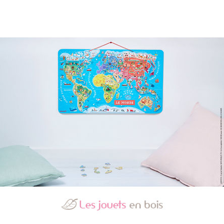 Magnetic World map puzzle J05500 Janod 3