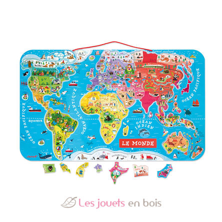 Magnetic World map puzzle J05500 Janod 1