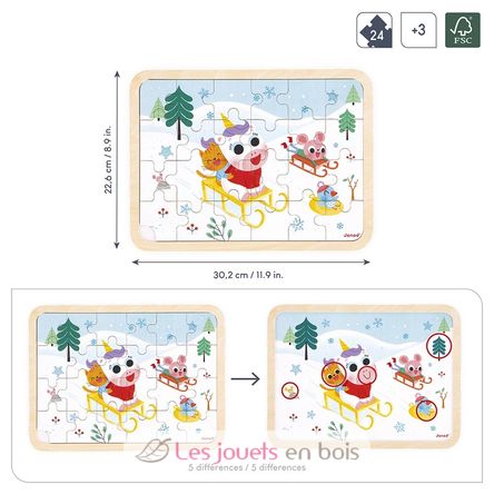24-piece wooden puzzle In the mountain J07127 Janod 2