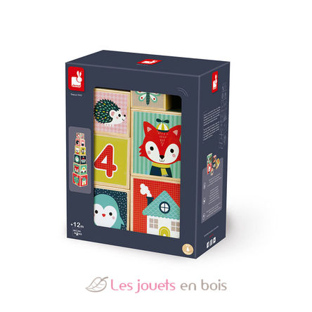 6 wooden blocks Baby Forest J08016 Janod 5