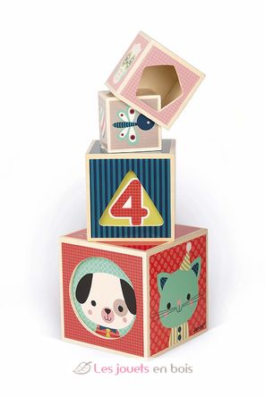 6 wooden blocks Baby Forest J08016 Janod 3