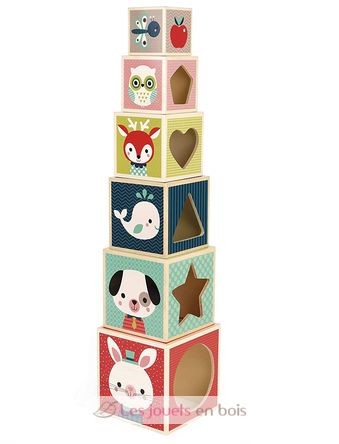 6 wooden blocks Baby Forest J08016 Janod 1