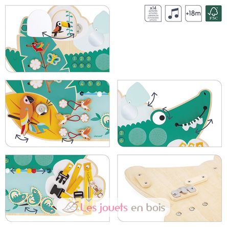 Wooden crocodile busy-board Tropik J08280 Janod 2