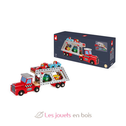 Story 4 cars transporter lorry J08572 Janod 3