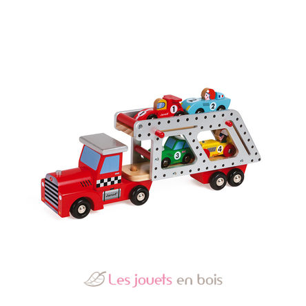 Story 4 cars transporter lorry J08572 Janod 1