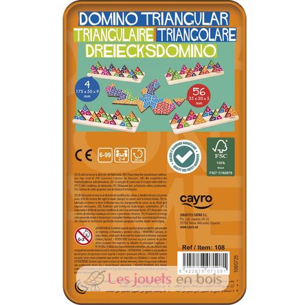 Triangular domino in a metal box CA108 Cayro 5
