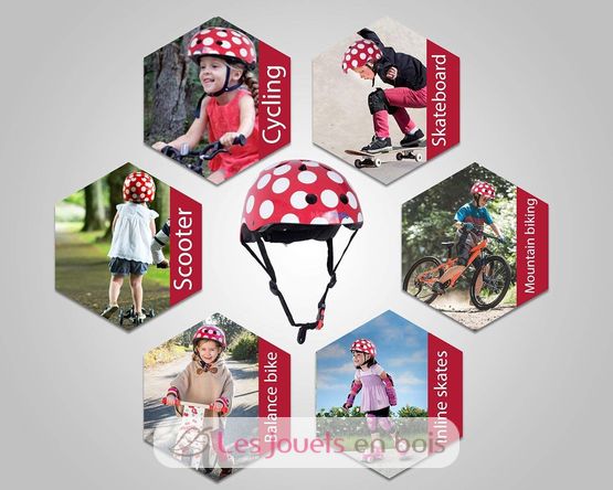 Red Dotty Helmet MEDIUM KMH009M Kiddimoto 3