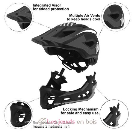 Ikon Full Face Helmet Black Medium KMHFF05M Kiddimoto 3