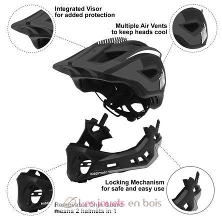 Ikon Full Face Helmet Black Small KMHFF05S Kiddimoto 3