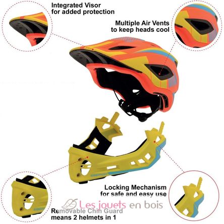 Ikon Full Face Helmet Orange Yellow Small KMHFF02S Kiddimoto 2