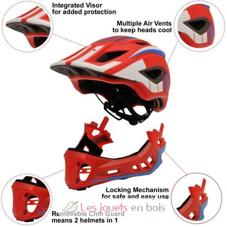 Ikon Full Face Helmet Red Blue Small KMHFF03S Kiddimoto 2