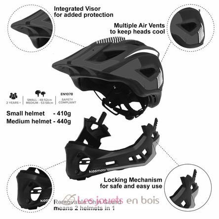 Ikon Full Face Helmet Black Red Blue Small KMHFF08S Kiddimoto 2