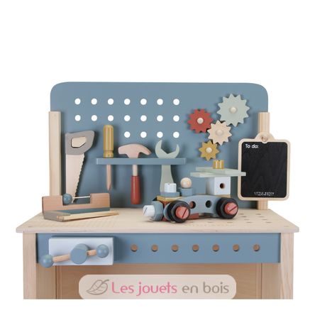 Blue wooden workbench LD7079 Little Dutch 2