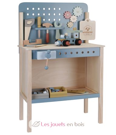 Blue wooden workbench LD7079 Little Dutch 1