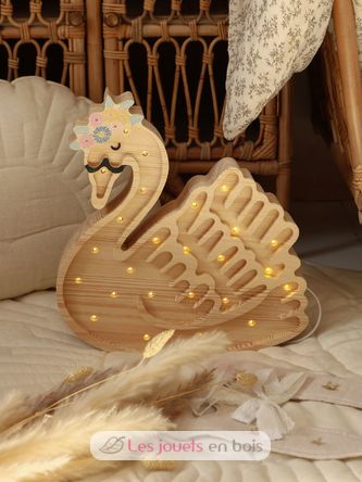 Little Lights Swan Lamp Lake Flower Wood LL050-000 Little Lights 4