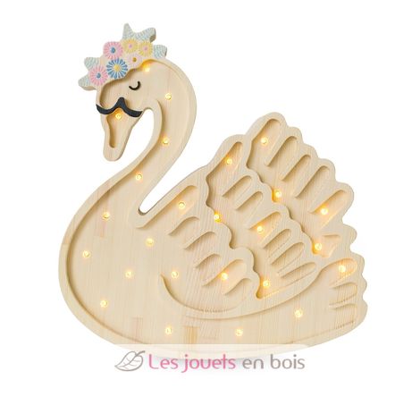 Little Lights Swan Lamp Lake Flower Wood LL050-000 Little Lights 1