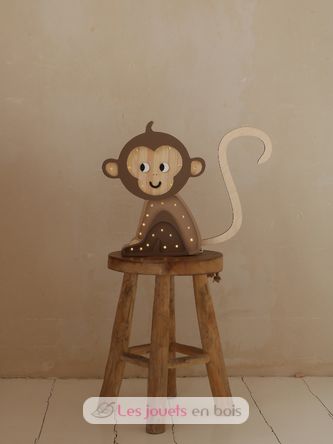 Little Lights Monkey Lamp Jungle Brown LL070-467 Little Lights 2