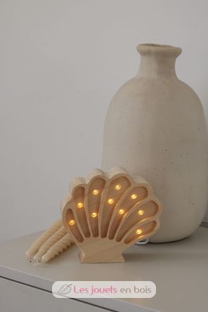 Little Lights Seashell Lamp Coastal Wood LL082-000 Little Lights 6