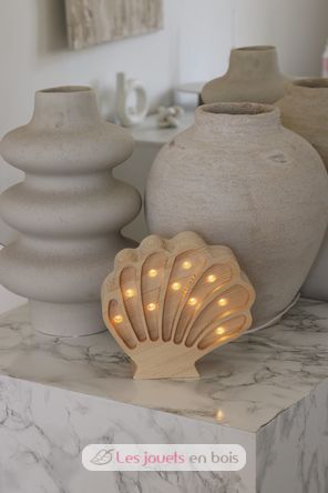 Little Lights Seashell Lamp Coastal Wood LL082-000 Little Lights 8