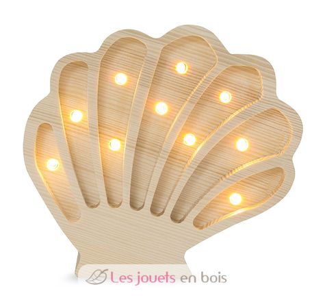 Little Lights Seashell Lamp Coastal Wood LL082-000 Little Lights 1