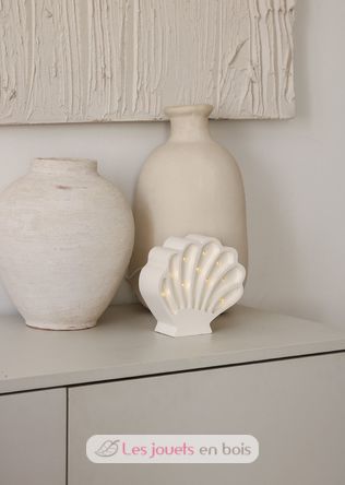 Little Lights Seashell Lamp Pearl White LL082-001 Little Lights 5