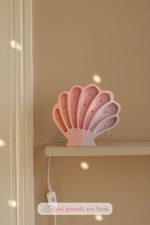 Little Lights Seashell Lamp Mermaids Pink LL082-368 Little Lights 3