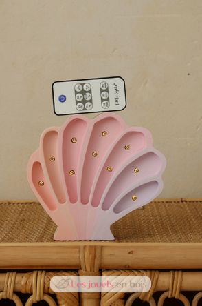 Little Lights Seashell Lamp Mermaids Pink LL082-368 Little Lights 4