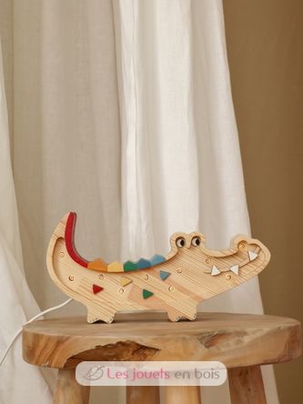 Little Lights Crocodile Mini Lamp Carribean Wood LL071-000 Little Lights 5