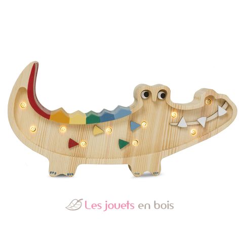 Little Lights Crocodile Mini Lamp Carribean Wood LL071-000 Little Lights 1