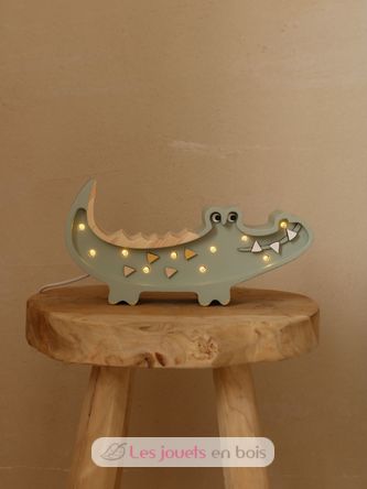 Little Lights Crocodile Mini Lamp Pastel Khaki LL071-376 Little Lights 2